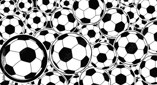 Soccer Balls in Black and White.