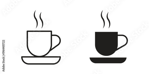Hot coffee cup icons vector design template simple and clean