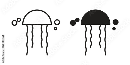 Jellyfish icons vector design template simple and clean