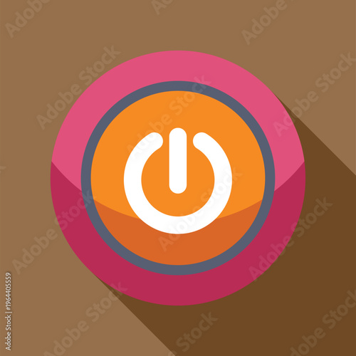 Round power button icon representing start and shut down