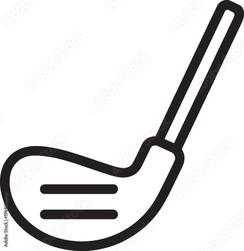 Golf club head with horizontal lines and long handle