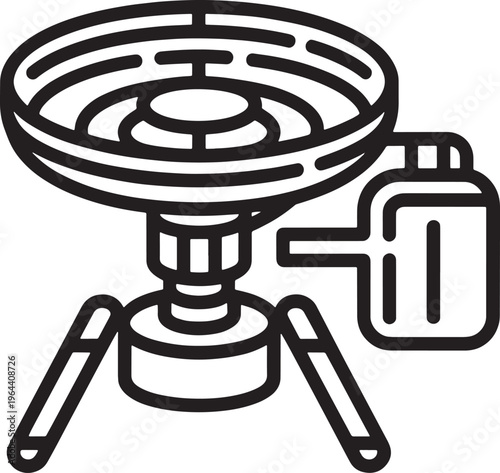 Portable camping gas stove with cooking pot stand and fuel tank