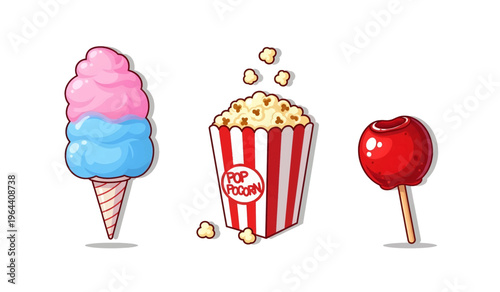 Collection of Colorful sweet treats for kids party.