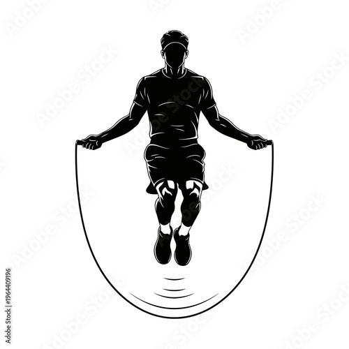 Man jumping rope in a dynamic exercise routine