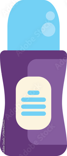 Roll on deodorant bottle representing personal hygiene and antiperspirant