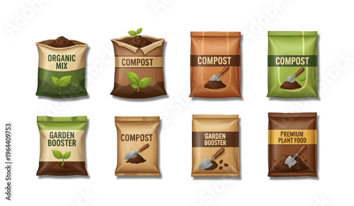 Collection of Compost Soil Bags for Gardening Needs.