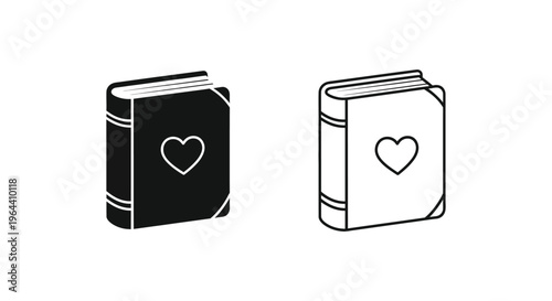 Heart book love romance novel Vector