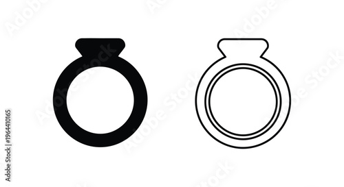 Ring engagement wedding symbol Vector