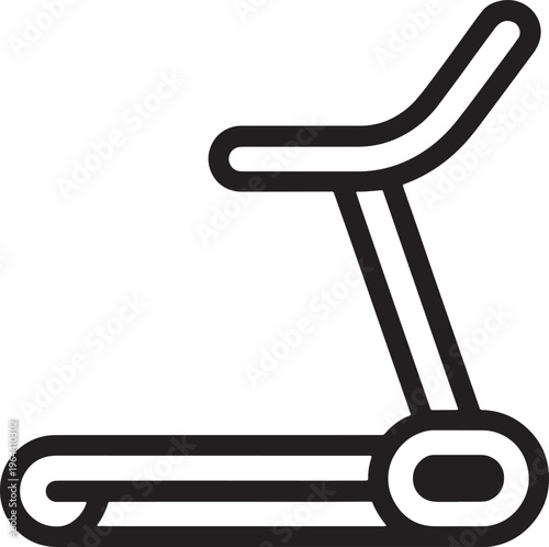 Simple black line art of a stationary exercise bike for fitness
