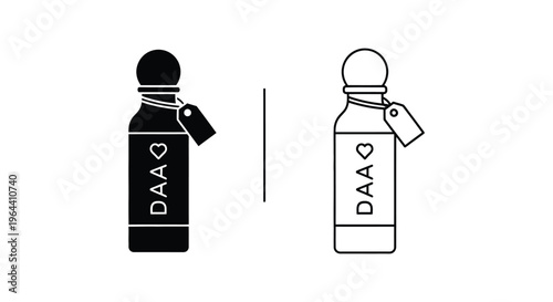 Black and white bottle design comparison daa Vector