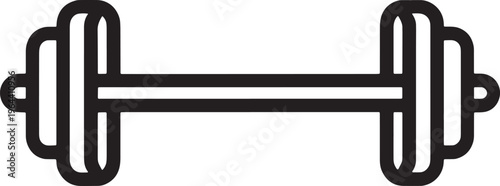 Simple black dumbbell icon for fitness and exercise routine equipment