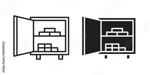 Open safe icons vector design template simple and clean