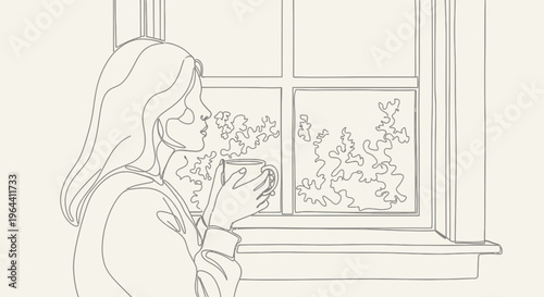 Woman looking out the window.