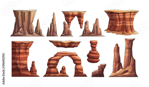 Collection of various rock formations.