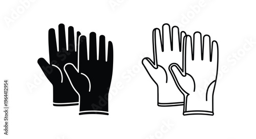 Black and white gloves hand illustration Vector
