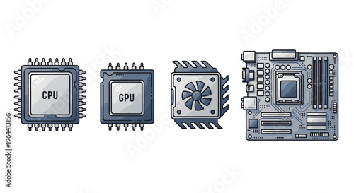 Close-up of three electronic devices with multiple ports and antennas