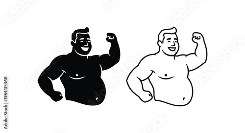 Flexing muscular men illustration Vector