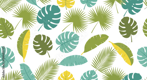 Tropical leaves arrangement in illustration
