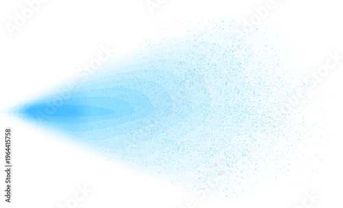 青い粒子が流れるように広がるスピード感のあるエフェクト背景、テクノロジーや未来を感じさせる抽象的なデジタル表現素材