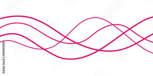 Abstract red ribbon heart background with flowing wave lines and modern colorful design