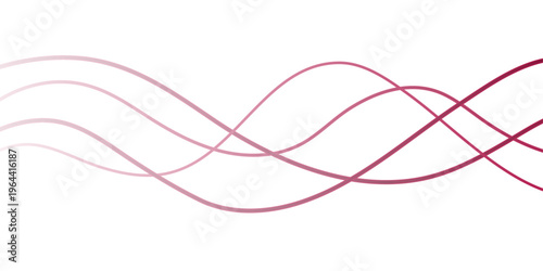 Abstract red heart design on a white background with soft waves and modern decorative lines