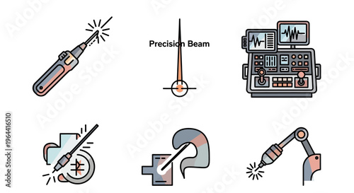 Welding tools and equipment icons set.