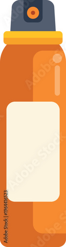 Orange aerosol spray can with a blank label and flat design style