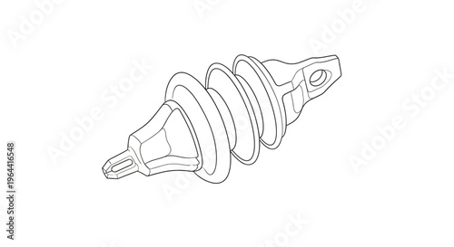 Detailed view of a car axle.