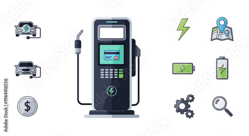 Electric Vehicle Charging Station Machine.
