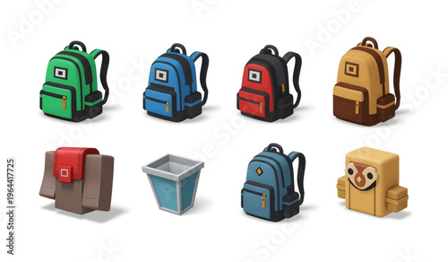 Colorful Backpacks and Lunchbox Set.