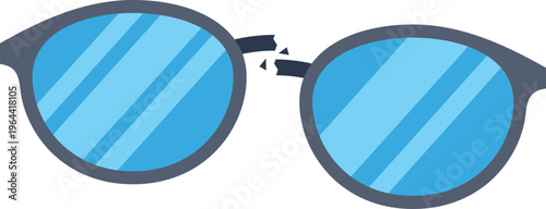 Eyeglasses with a broken bridge, symbolizing damage, repair, or a vision problem