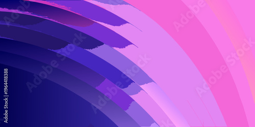 Abstract curved lines in shades of purple and pink create a dynamic flow