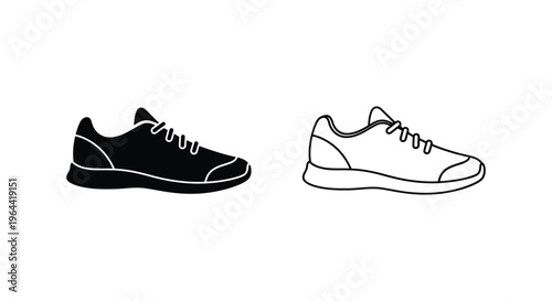 Black and white shoes pair illustration Vector