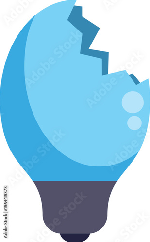 Shattered light bulb icon symbolizing a failed concept or creative challenge