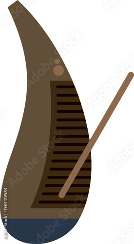 Minimalist illustration of a wooden metronome used for timing and rhythm training