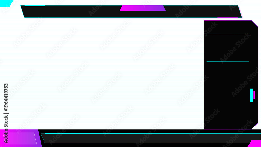 Fototapeta premium Glitchy, distorted, purple, and black digital screen, error message, technology failure