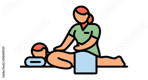 Woman Giving Massage to Another Woman.