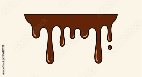 Chocolate drips falling from above.