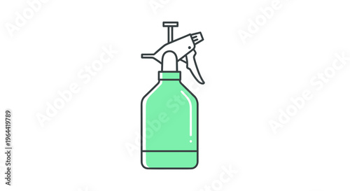 Green spray bottle with nozzle.