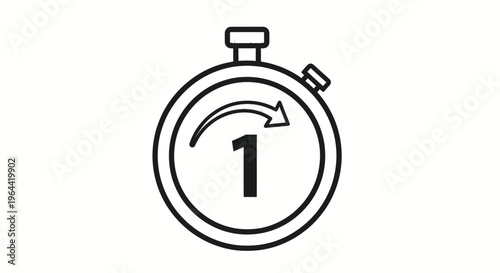 Stopwatch timer with number one.