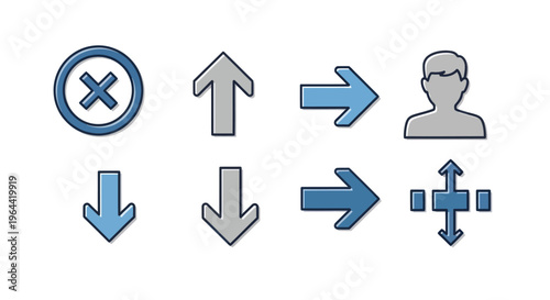 Navigation icons for user interface design.