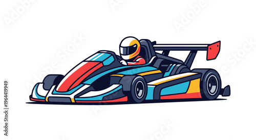 Racing Driver in Speed Car.