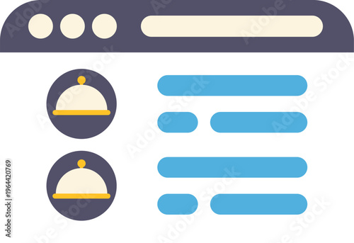 Minimal flat illustration of a digital food ordering webpage design concept