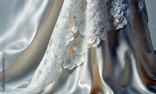 Wallpaper Mural Elegant bridal gown with lace detailing draped on satin fabric for Bridal Fashion Week   Torontodigital.ca