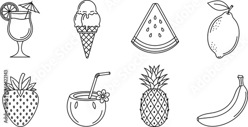 Delightful assortment of tropical and refreshing summer treats and fruits