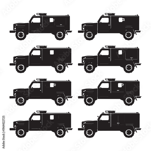 Elite SWAT Team in Tactical Action Symbol illustration concept design set collection