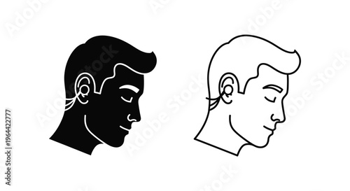 Contrasting faces duality human profile Vector