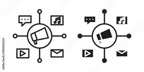 Social campaign icons vector design template simple and clean