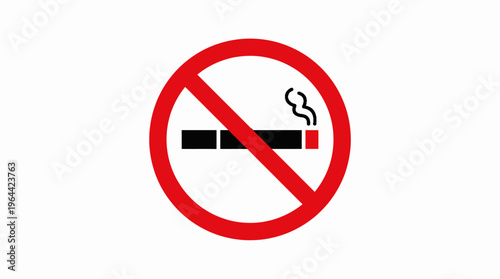 A clear and universally recognized no smoking sign on a white background, indicating a prohibition against smoking in designated areas.