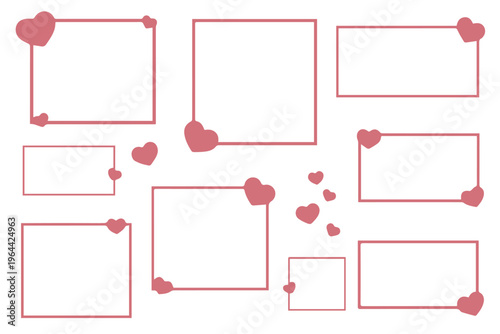 Wedding invitation borders with heart corner motifs